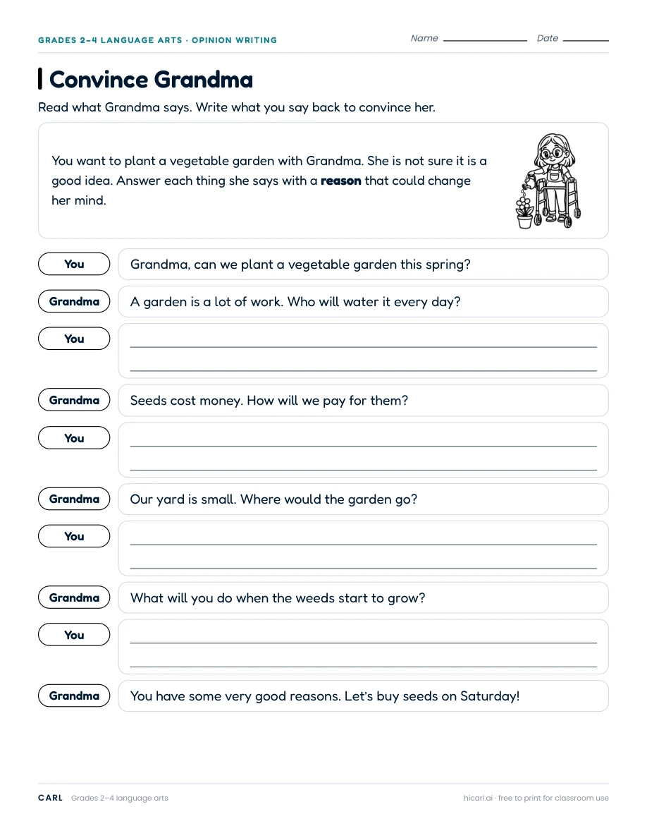 Opinion and persuasive writing worksheets preview