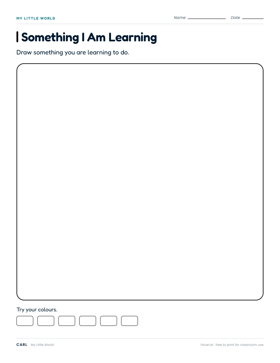 My Little World: Something I Am Learning worksheet preview