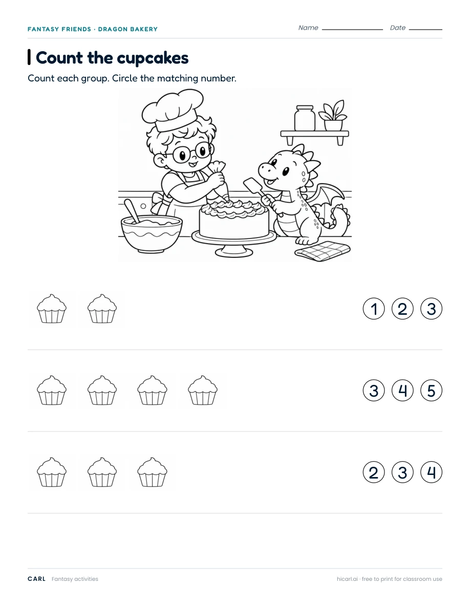 Count the cupcakes, version 2 — page 1 of 1