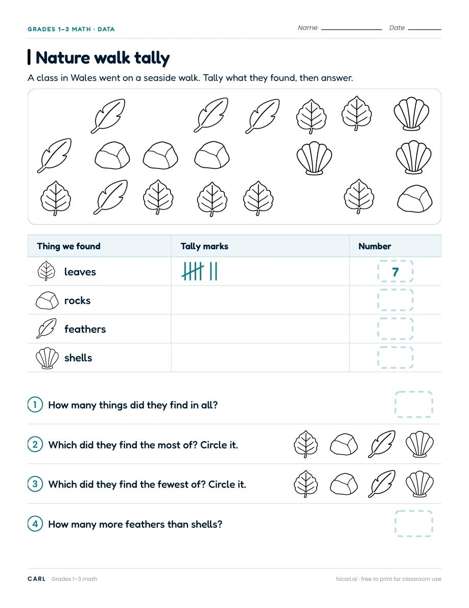 Tally and bar graph worksheets preview