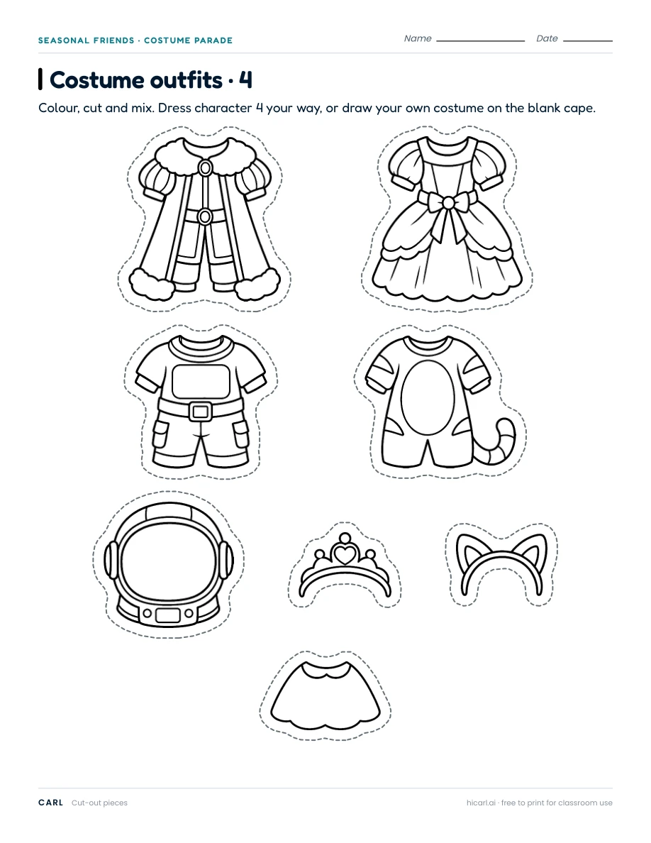 Design your costume 4 — page 2 of 2