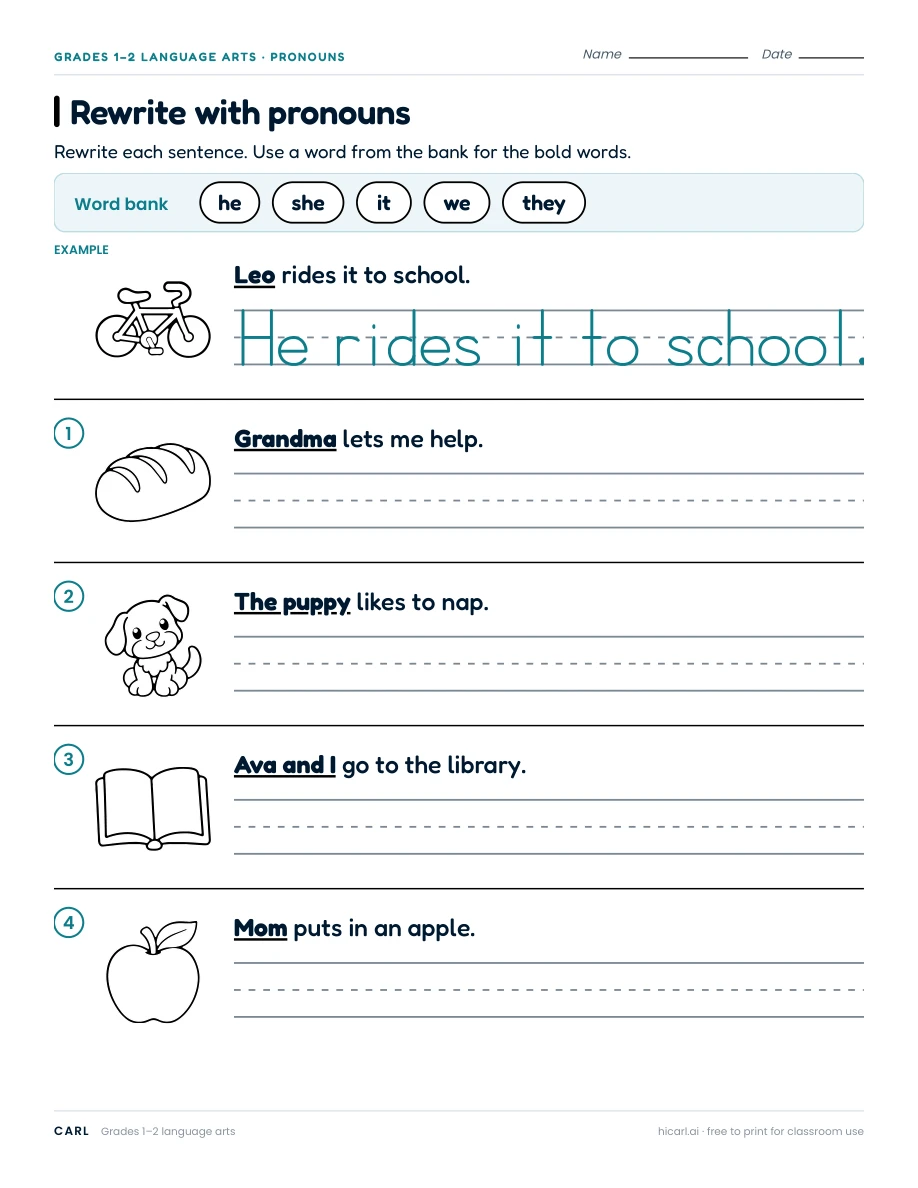 Rewrite with pronouns preview