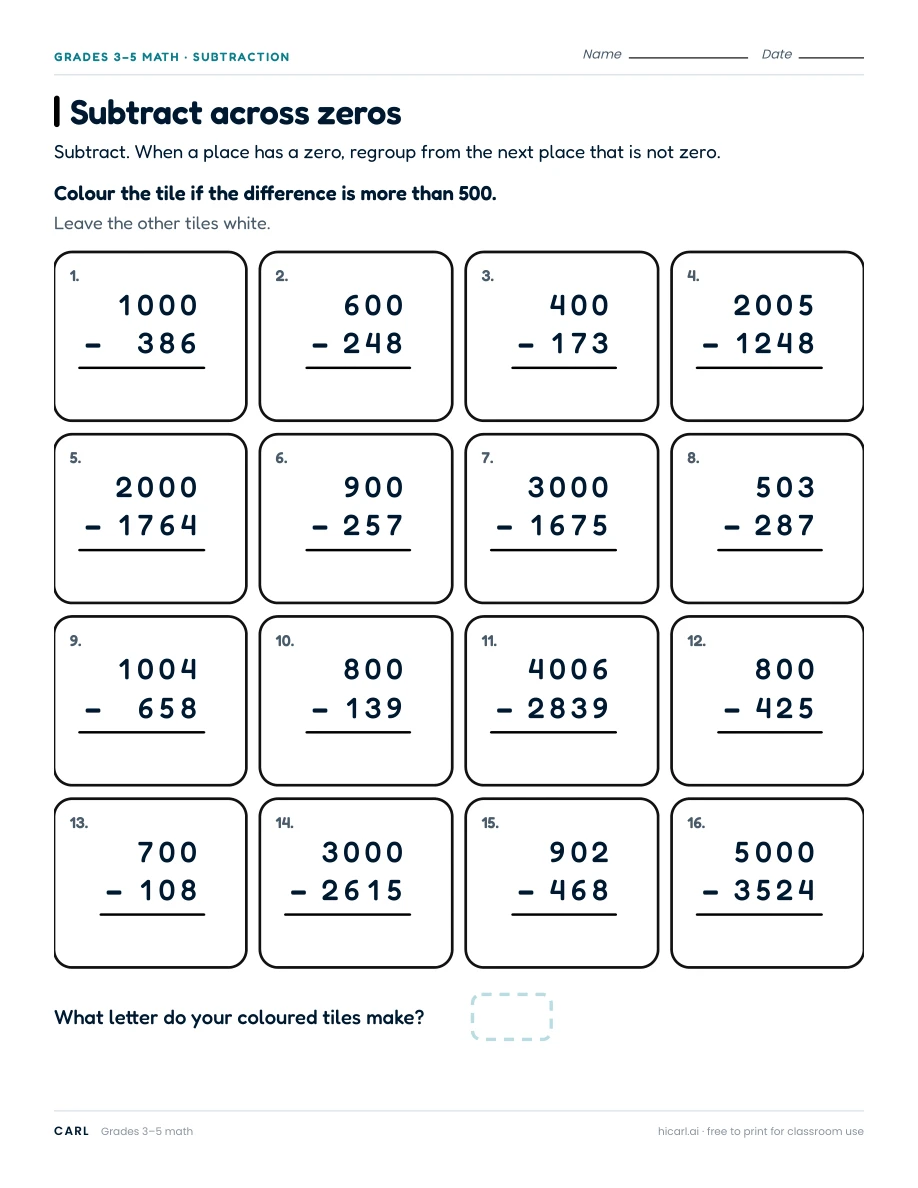 Addition stories and subtraction puzzles preview