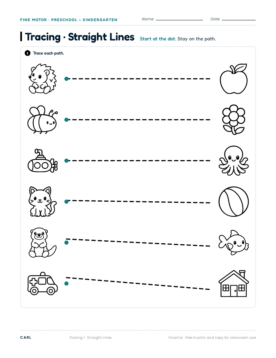 Line tracing worksheets preview