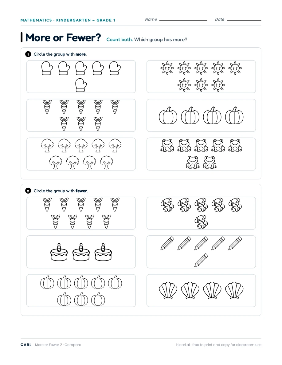 More or fewer, sheet 2 — page 1 of 1