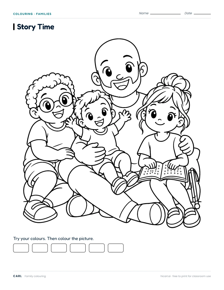 Story Time colouring page preview