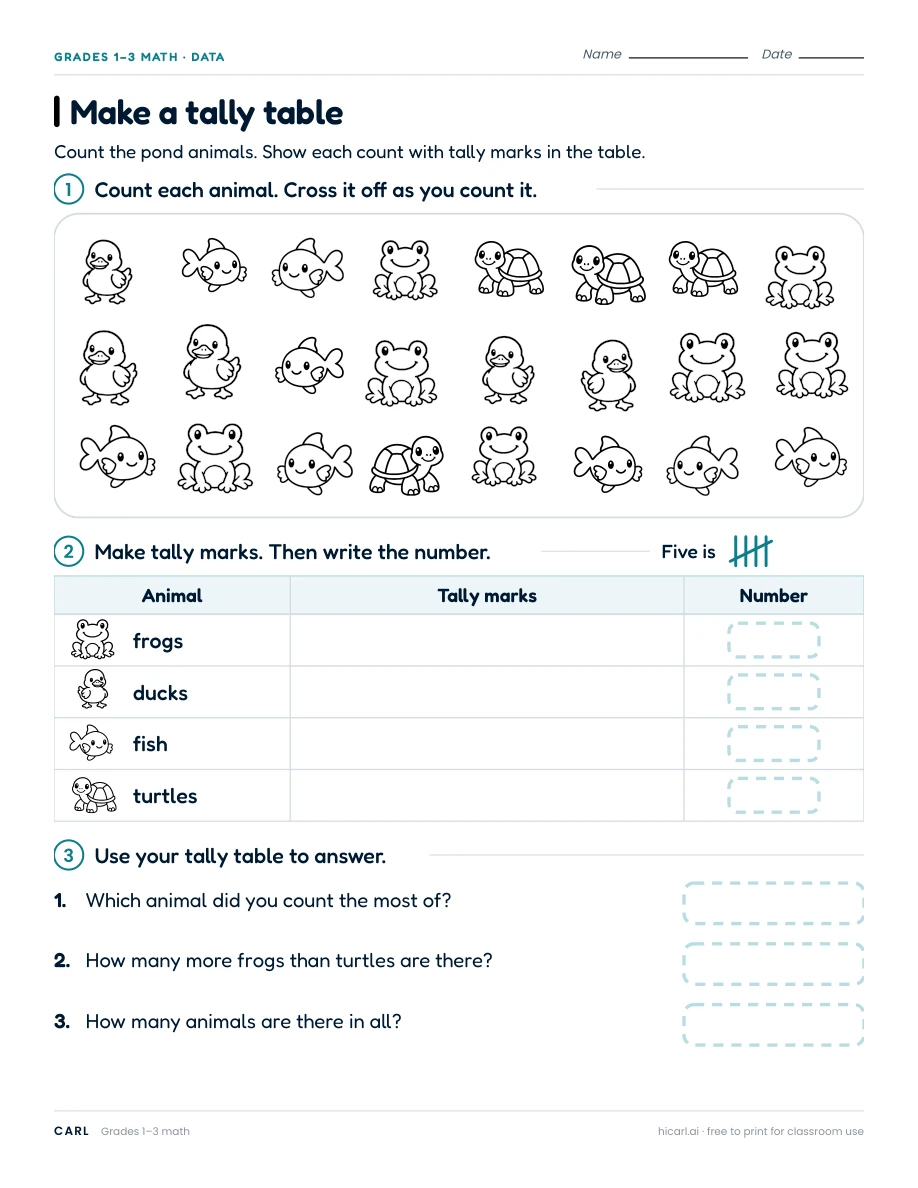 Make a tally table preview