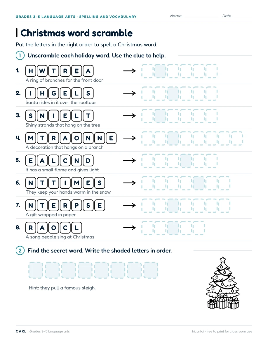 Word searches and scrambles preview